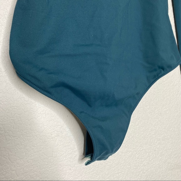 Free People Forest Green Assymetridal Body Suit - Picture 5 of 8